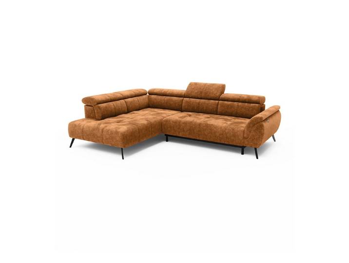 LIVORA Ecksofa SOFAS 100% Polyester rostfarben, 284x208x79 cm rostfarben