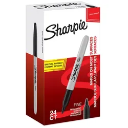 Sharpie Fine Permanentmarker  Fein Rundspitze  -   Schwarz Wasserbeständig 24 Stück