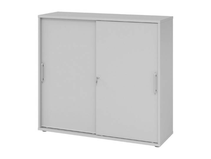 bümö Aktenschrank office Schiebetürenschrank Dekor: Grau - Griffe: Relinggriff (Kunststoff)