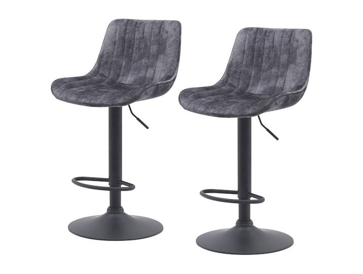 Tabouret de bar Sabine 2 pièces 46 x 86 x 54cm Microfibre