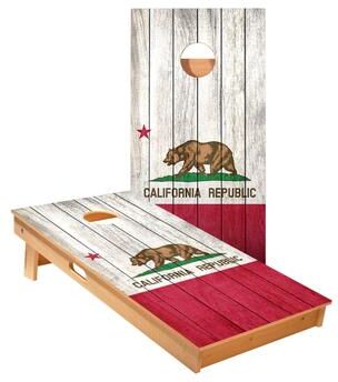 Skip's Garage California Bear Flag Cornhole Boards