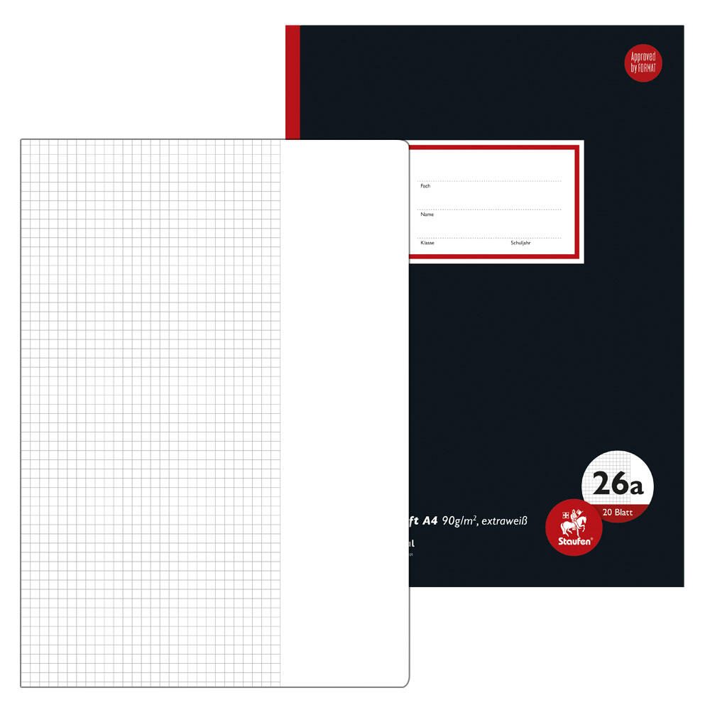 Staufen® Schulheft Oberschule Lineatur 26a kariert DIN A4 734012201