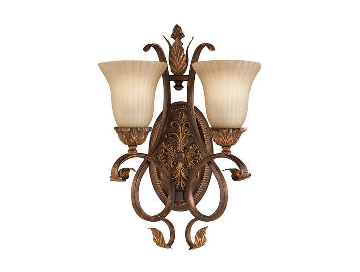 Elstead Lighting Wandleuchte, Rotbraun, Metall, Glas, 19.7x49.5x35.6 cm, RoHS, Lampen & Leuchten, Innenbeleuchtung, Wandlampe, Wandlampen