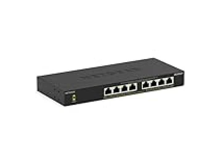 NETGEAR (GS308LP) Switch Essentials Gigabit 8 Ports Ethernet PoE NETGEAR - avec 8 PoE+ à 60 W, Mise à Niveau Possible, Montage sur Un Bureau ou au Mur