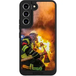 Nivocase Handyhülle für Samsung Galaxy S22 Hülle NIVOpure Case Schwarz Feuer Feuerwehr Lebensretter (Samsung Galaxy S22), Smartphone Hülle, Schwarz