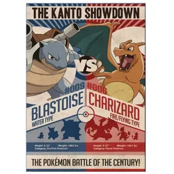 ABYstyle POKEMON - Framed print Red V Blue 30x40 x2, Weiteres Gaming Zubehör, Mehrfarbig