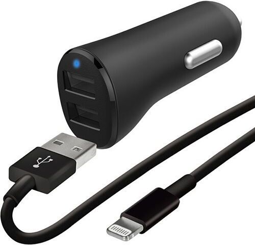Wefix Carregador Isqueiro USB + Cabo USB  para Lightning 1m - Preto