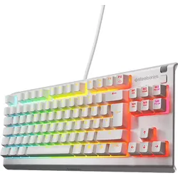 STEELSERIES APEX 3 TKL, Gaming Tastatur, Rubberdome, Kabelgebunden, Weiß