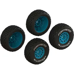 Arrma dBoots 'FORTRESS' Tire Set Glued (Blu e) (2 Pairs)