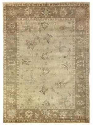 Exquisite Rugs Antique Weave Oushak hand-knotted New Zealand Wool Ivory/Beige Area Rug