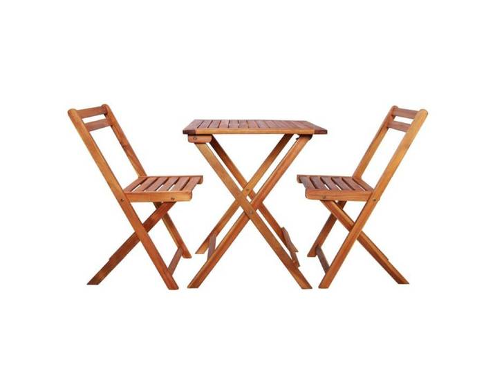 Style minimaliste - Salon de Jardin - Mobilier de bistro pliable 3 pcs Bois d'acacia solide - 60x60x73 cm dfa4694464