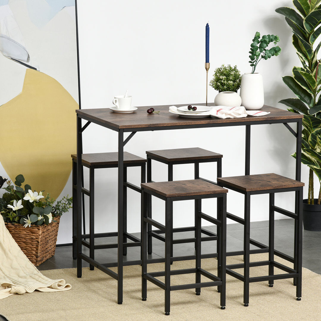 Borough Wharf 4 -Person Dining Set Brown 4