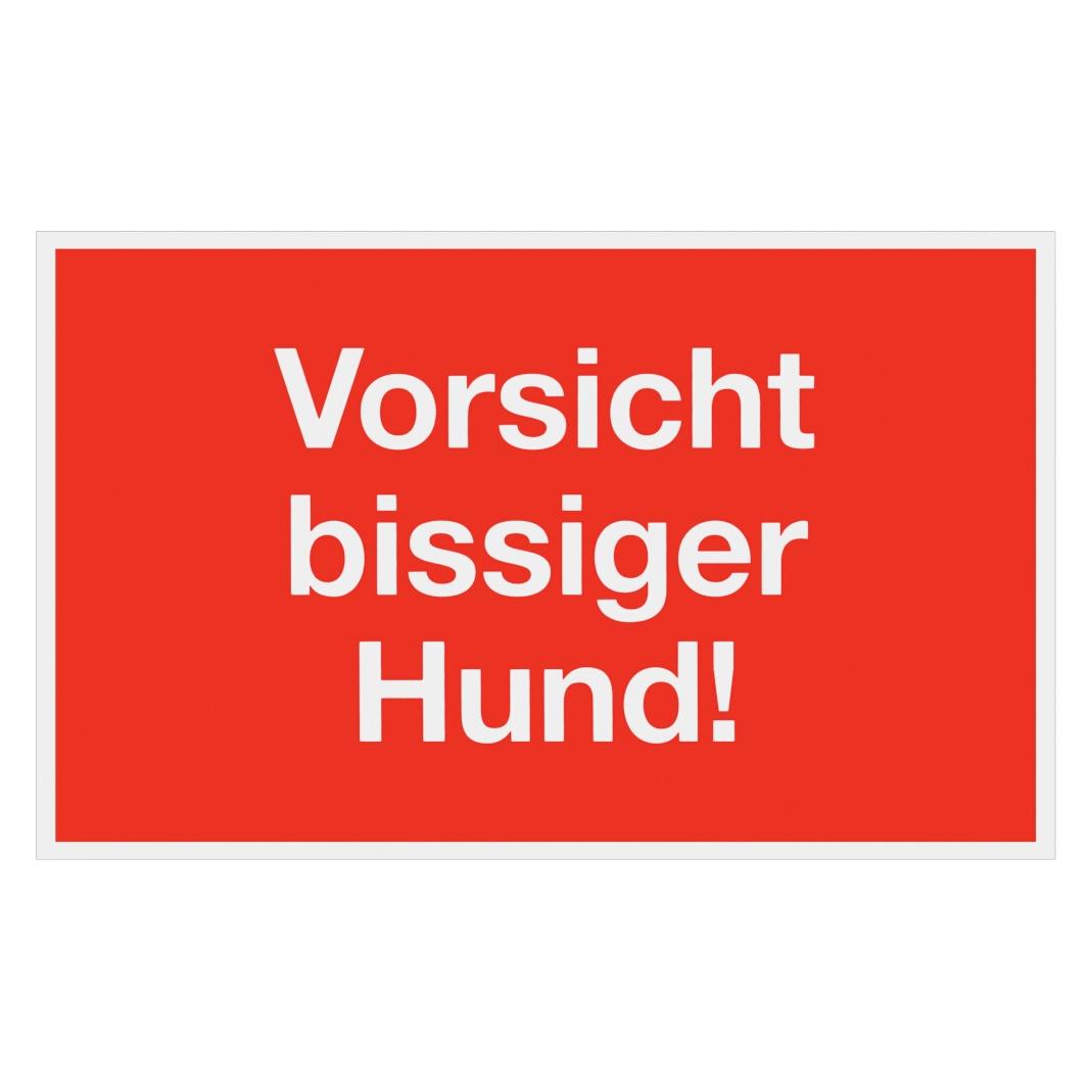 Meister Hinweisschild "Vorsicht bissiger Hund" rot, 15 x 25 cm aus Kunststoff (WU0500010)