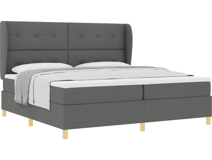 vidaXL Lit boxspring avec matelas gris foncé 90x190 cm Gris foncé