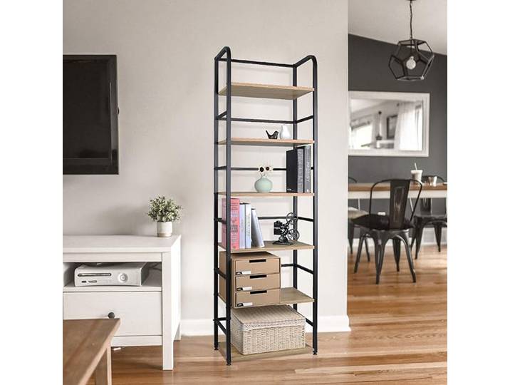 WOLTU Étagère de rangement à 6 niveaux 50x30x176cm, étagère d'angle, organisateur, étagère échelle, étagère de salle de bain, étagère de cuisine, mobilier de maison