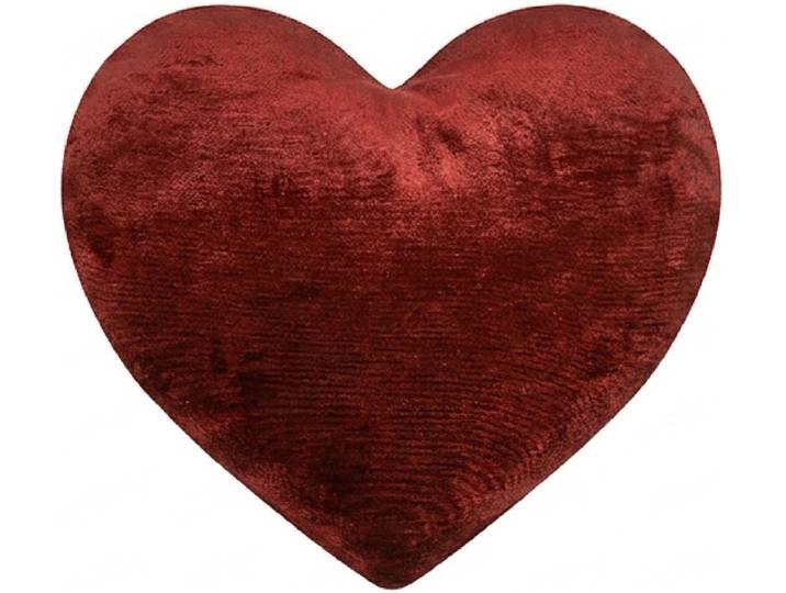 Dekokissen DONE. SHAPE HEART , rot (fame bordeaux, herz), B:45cm H:10cm L:45cm, Polyester, Dekokissen_Sitzkissen_Kissenhüllen, Dekokissen, Drei Stoffvarianten: Chenille, Bouclé und Kord