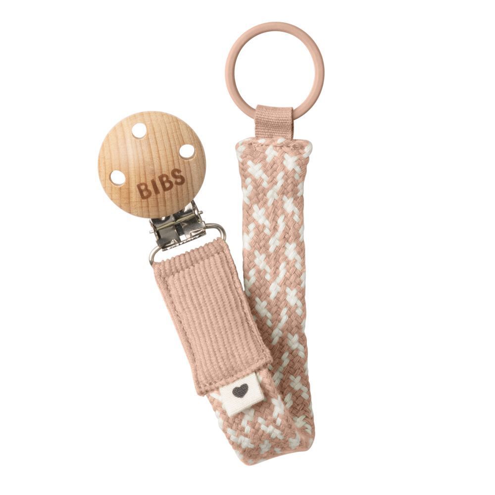 Bibs Fopspeenketting Braided Blush/Ivory 1 St Zange