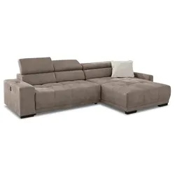 Ecksofa mit Funktion Le Mans Mikrofaser Braun Hellbraun