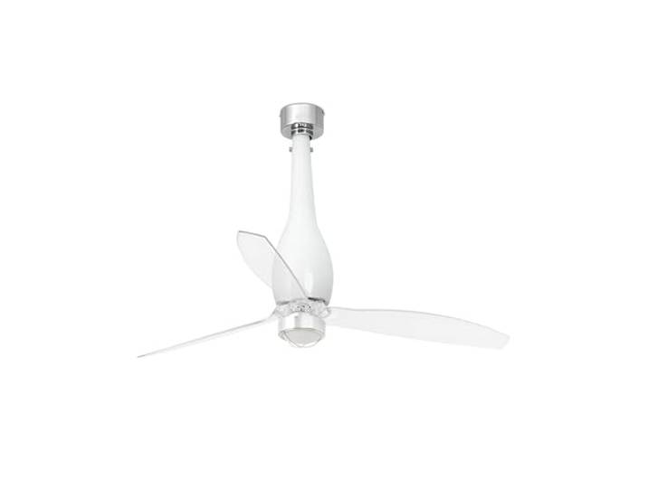 Faro Barcelona ETERFAN Led-plafondventilator, wit, glanzend, transparant, met DC-motor