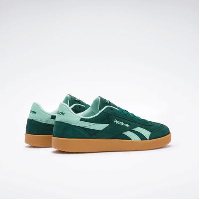 Sneaker REEBOK CLASSIC "REEBOK SMASH EDGE", Damen, Gr. 44, grün (collegiate grün, glitch aqua, gum), Leder, Synthetik, Schuhe Sneaker