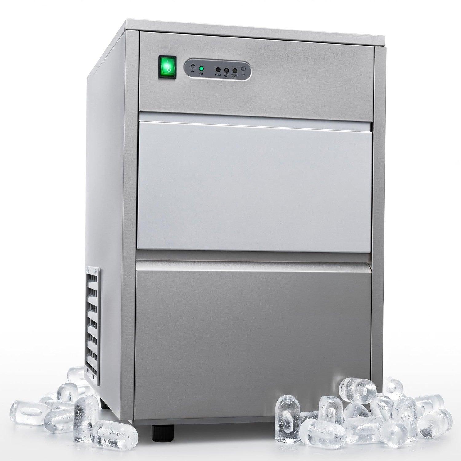 KLAMER Eiswürfelmaschine Gastro 20 kg/24h, Vollautomatisch, Minutenschnelle Eisproduktion, Hygienischer Edelstahl, Verschließbar, Ice Maker Gastronomie