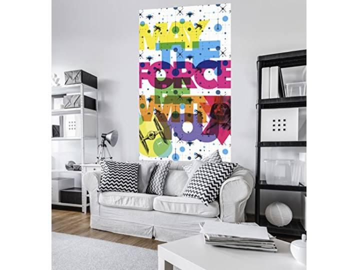 Komar VD-030 vliespaneel Star Wars Pop Neon Geometrics Vader , 1 trein, inclusief behanglijm, 120 x 200 cm, bont