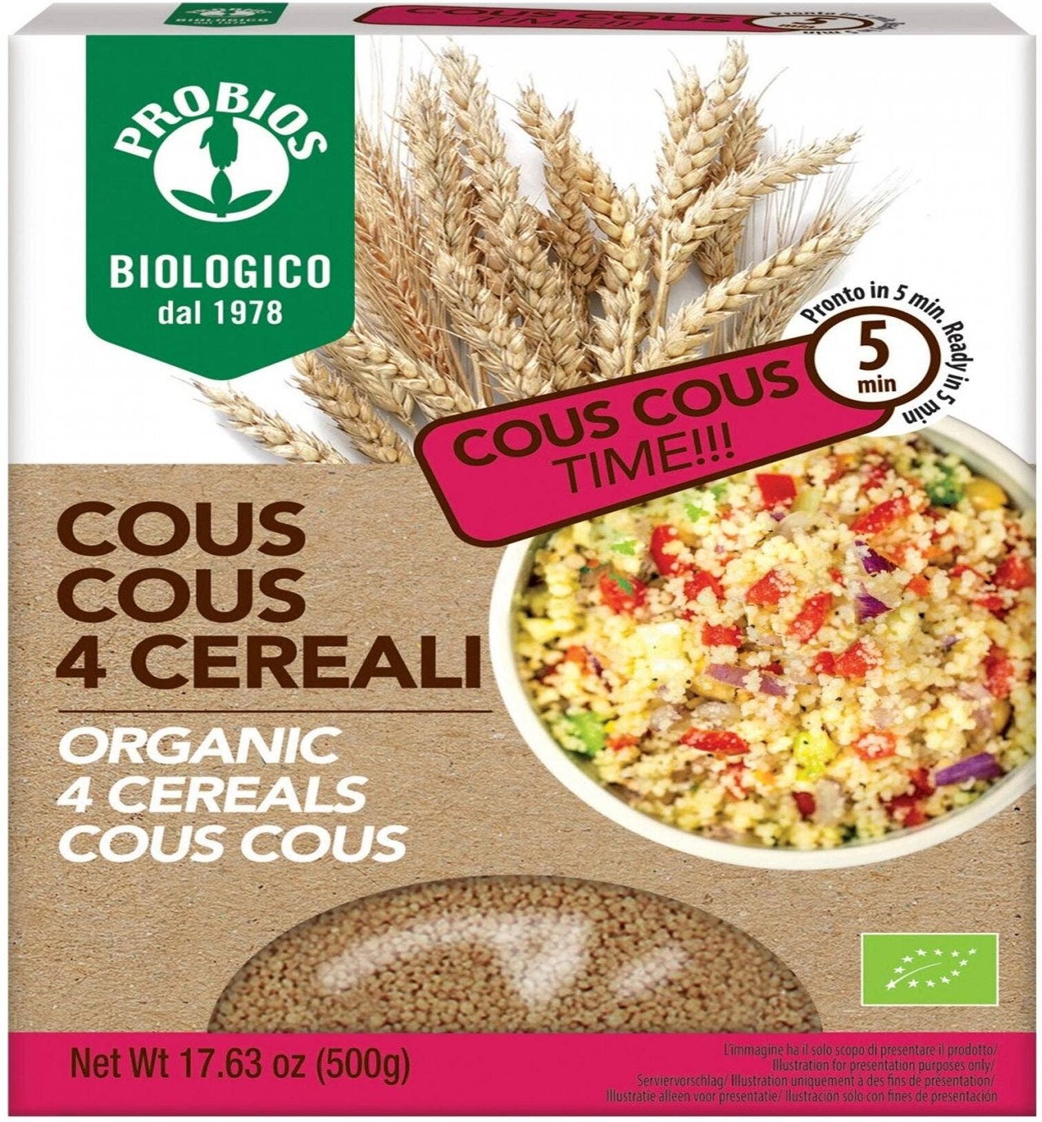 PROBIOS Cous Cous Ai 4 Cereali 500 Grammi 