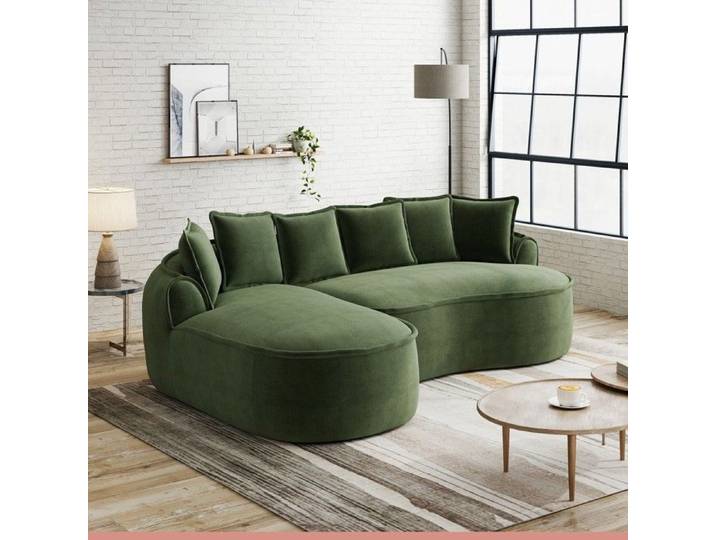 Canapé d'angle- Zukavenir- en chenille sans cadre modulaire en L assise extra profonde larges accoudoirs