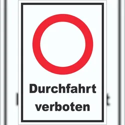 HB-Druck Durchfahrt verboten Aufkleber A9 (37x52mm)