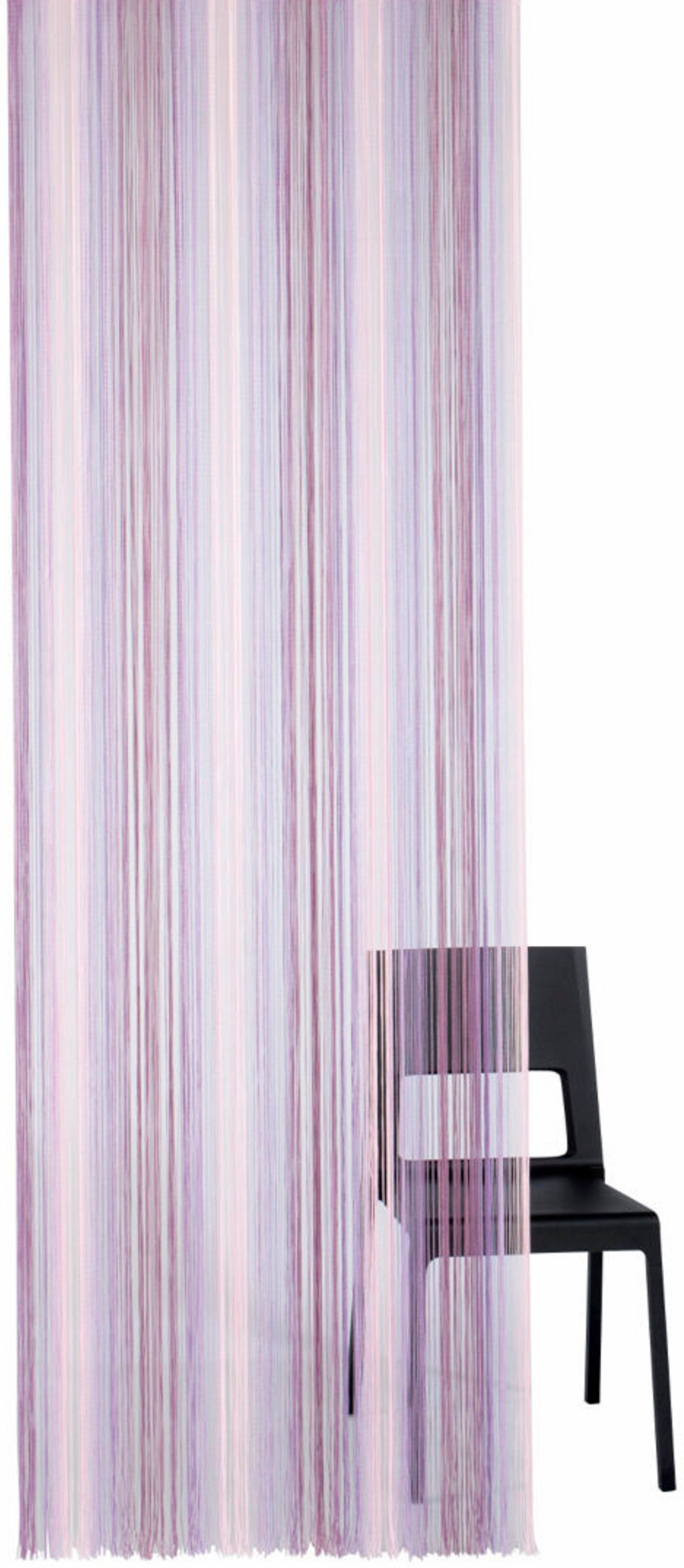 Fadenvorhang WECKBRODT "Leon, 1 Stück, Ösen, transparent, Fadengardine, Insektenschutz" Gr. 4, lila (violett, flieder), B:98cm H:160cm, Polyester, Gardinen, Fadenvorhang, Fadengardine, Insektenschutz, transparent, kürzbar, Store violett, flieder 160cm, Ös