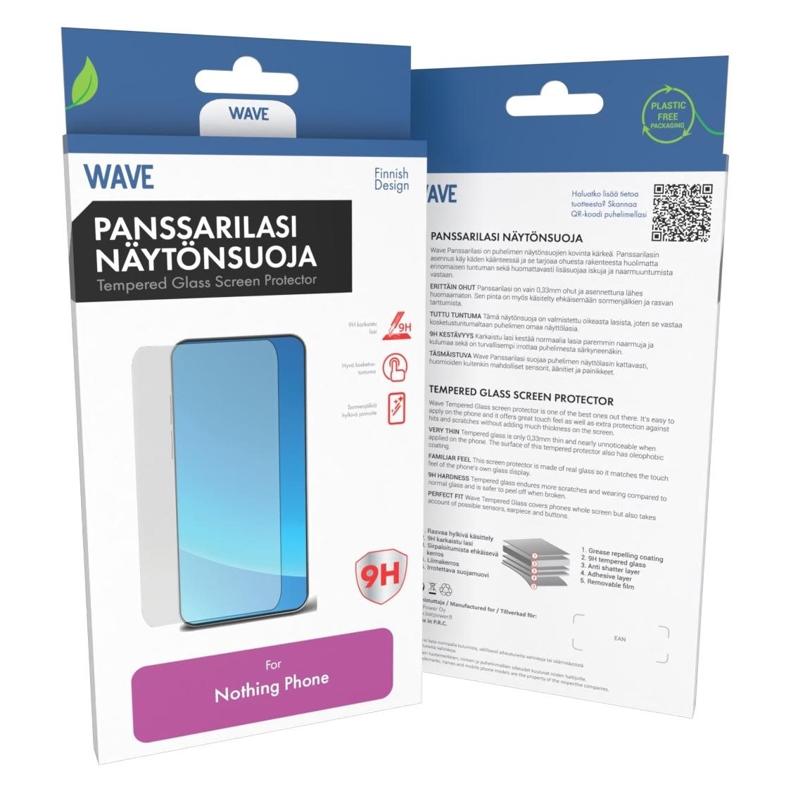 Wave Displayschutzfolie aus gehärtetem Glas, gerade für Nothing Phone (3a) / Pro (Nothing Phone (3a), Nothing Phone (3a) Pro) (59675426)