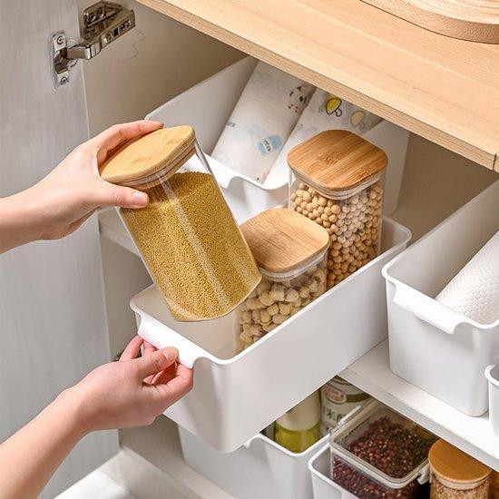 Unyqoos 5-delige multifunctionele opbergset met handgrepen, wit