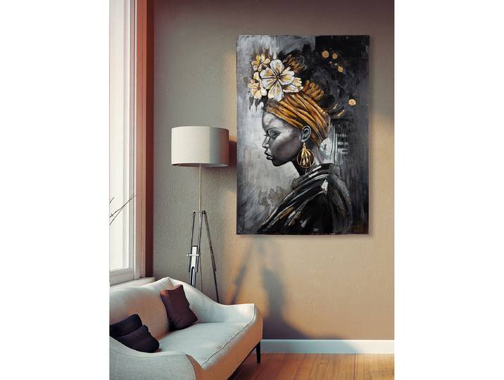 Image métal Beauté en Noir Fer, verni Noir 80 x 120 x 3cm