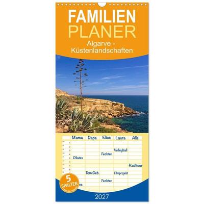 Familienplaner 2027 - Algarve - Küstenlandschaften mit 5 Spalten (Wandkalender, 21 x 45 cm) CALVENDO