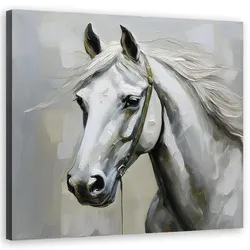 WANDBILD weißes pferd tiere