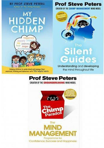 Ebury Publishing Professor Steve Peters 3 Books Collection Set The Silent Guides, My Hidden Chimp, The Chimp Paradox