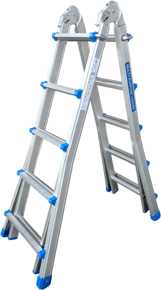 S.T.P. New Blue A20NB5, 2 x 10 Sprossen, 5 m  Teleskop-Aluminiumleiter  Geschätzte Arbeitshöhe 6 m