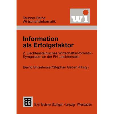 Information als Erfolgsfaktor, Taschenbuch von , Vieweg & Teubner, 978-3-519-00317-5