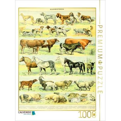 CALVENDO Puzzle Naturtafel mit Haustieren | 1000 Teile Lege-Größe 64x48cm Foto-Puzzle für glückliche Stunden