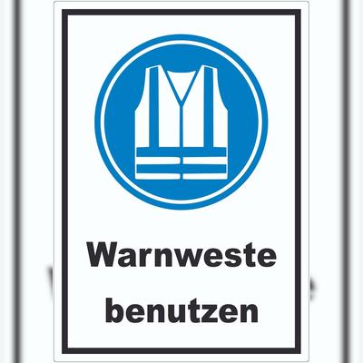 HB-Druck Warnweste benutzen Aufkleber A8 (52x74mm)