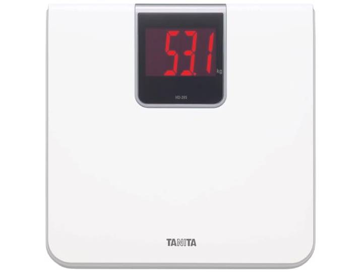 TANITA HD-395 Digitale Badkamerweegschaal – Precisieweegschaal voor lichaamsgewicht, Groot LED-display, Moderne weegschaal voor lichaamsgewicht, Wit