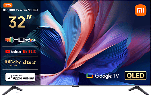 TV QLED 32" - Xiaomi 32 A PRO, HD, Quad A53, Smart TV, Google Negro
