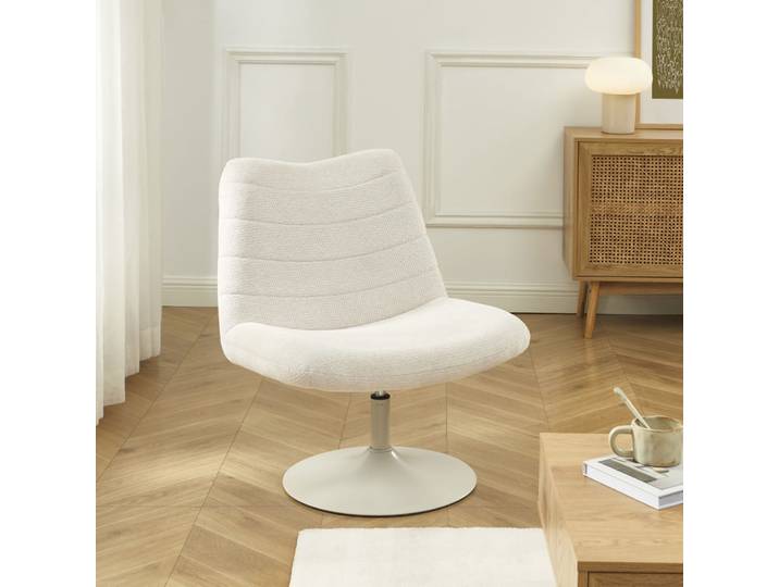 Fauteuil rotatif tissu beige