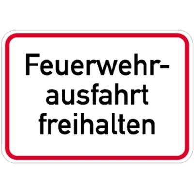 Schild Feuerwehrausfahrt freihalten, Alu, 500x350 mm