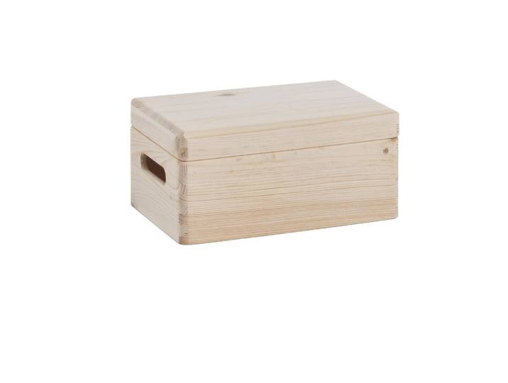 Kiste ZELLER PRESENT mit Deckel 30 x 14 cm, Nature , beige (nature), B:30cm H:14cm T:20cm, Aufbewahrungsboxen, Kiste