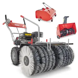 Kehrmaschine Benzin HECHT 8680 SE SET 6 | 80 cm Arbeitsbreite | 4,7 kW / 6,5 PS |  Auffangbox & Fräskopf | Mit Licht | HECHT