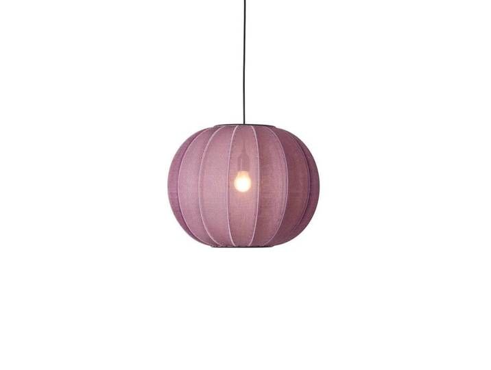 Knit-Wit 45 Round LED Pendelleuchte Burgundy - Made By Hand - Schlafzimmer - Stoff / Textil