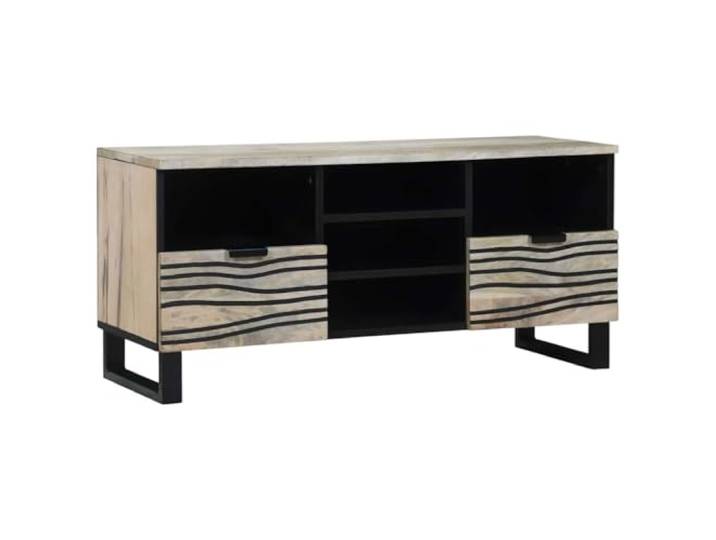 KGFHERENB TV-Schrank Lowboard Weiß 100x33x46 cm Fernsehschrank Vielseitige Medienkonsole mit Schublade und 5 Fächern für Schlafzimmer und kleine Wohnungen
