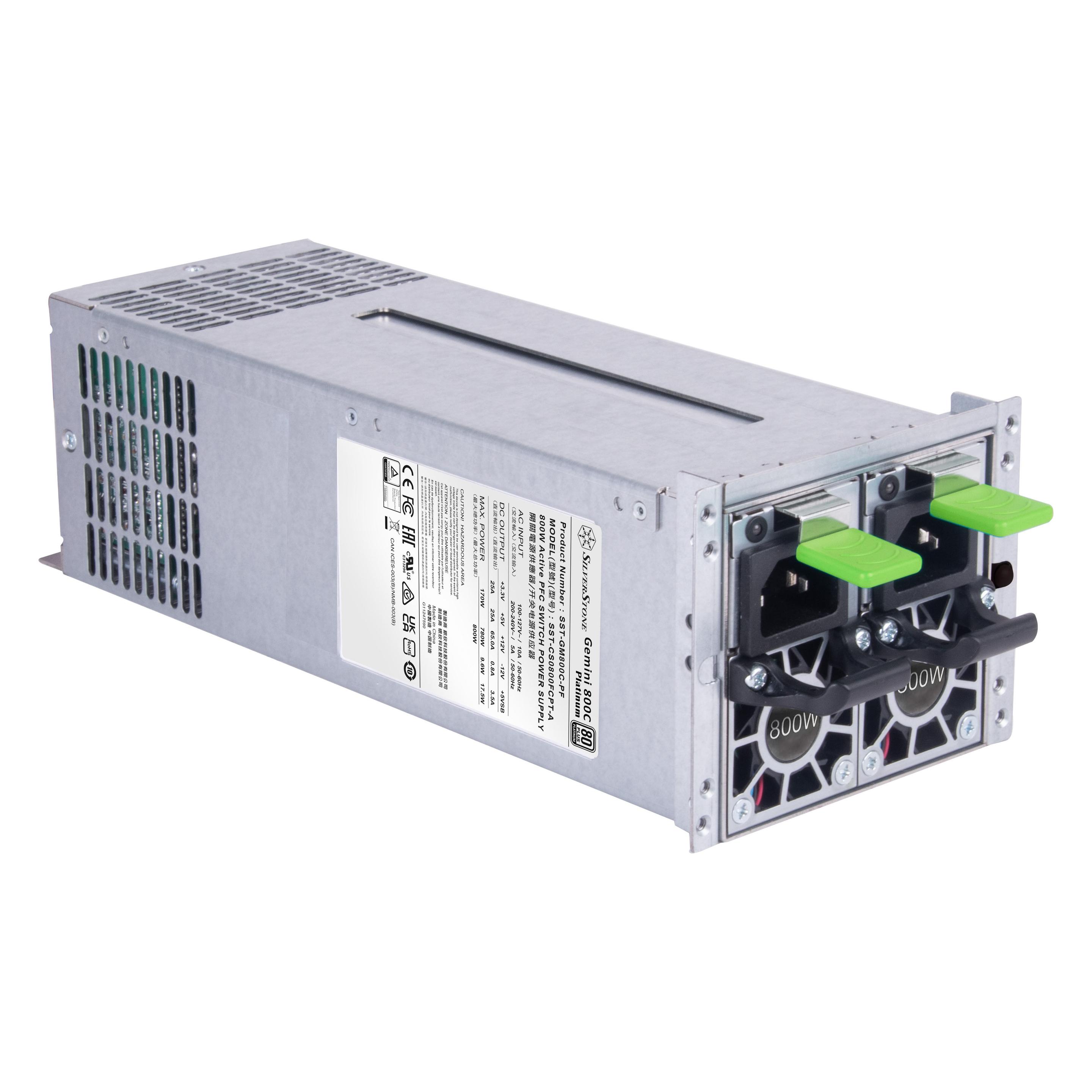 Silverstone SST-GM800C-PF - Gemini 800C Platinum 800W+800W 2U CRPS Redundant Power Supply (800 W) (SST-GM800C-PF)