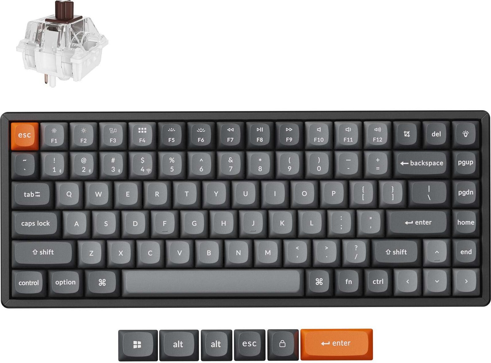 Keychron K2 Max RGB Aluminium Draadloos Toetsenbord met Gateron Super Brown-switches - US-lay-out